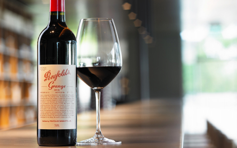 bottle and glass of red wine